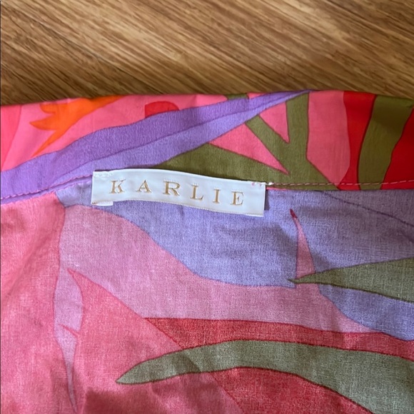 Karlie Pink and Purple Jumpsuit with Elastic Waist size large. Like new - Picture 2 of 6